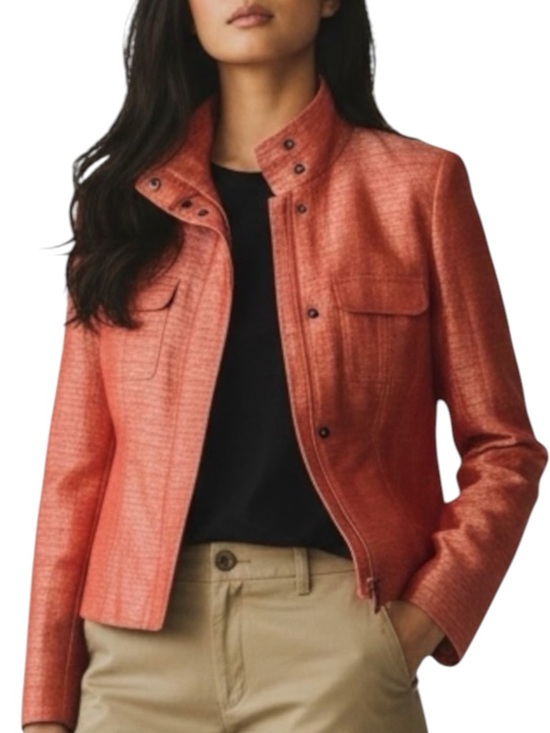 Elliott Lauren Jackets & Blazers - ELLIOTT LAUREN Linen Blend Dress Jacket in Orange Size 4 -- GORGEOUS!!!!